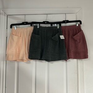 Free People 3 pack Day Off Lounge Short